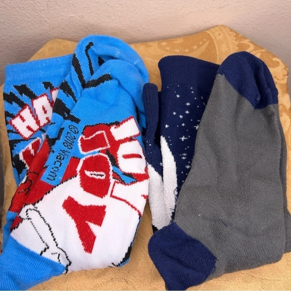 Ren And Stimpy And Werewolf Socks Mens Fun Colorful Red Blue White Adult